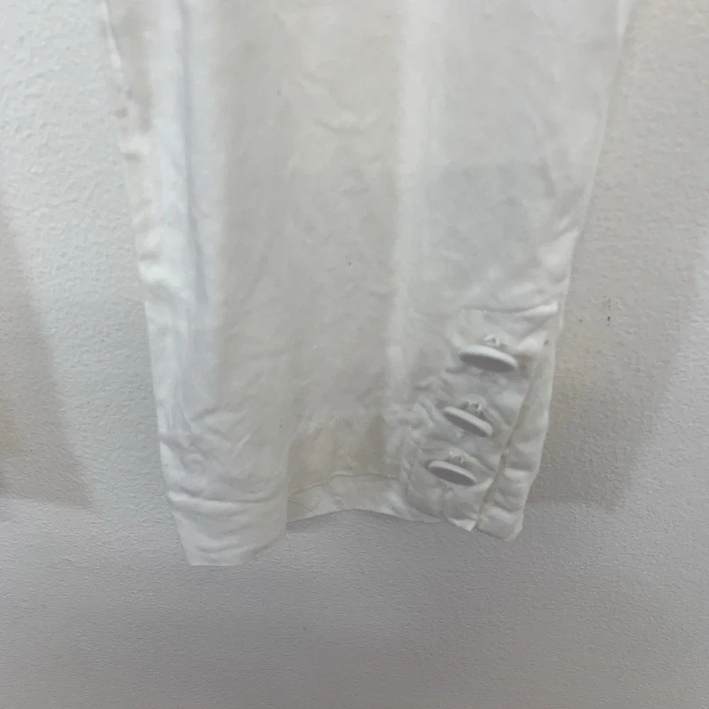 J Jill Love Linen White Pants Crop Side Zip Small Petite Stretch Vacation Resort